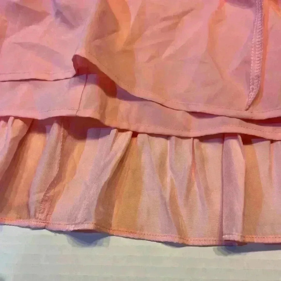 Bar III Tie Waist Halter Dress Large Bubblegum Pink Ruffle Feminine Party Tiered - Picture 8 of 8